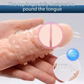 Penis Extender Sleeve Reusable Condoms Silicone Glans Cover Spike Dick Enlargement Cock Ring Erection Erotic Sex Toys For Men 4