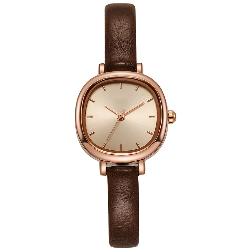 MAYZHISU Simple Women's Watches Small Round 2025 Ladies Bracelet Watch PU Leather Thin Female Quartz Wristwatch for Women Girls