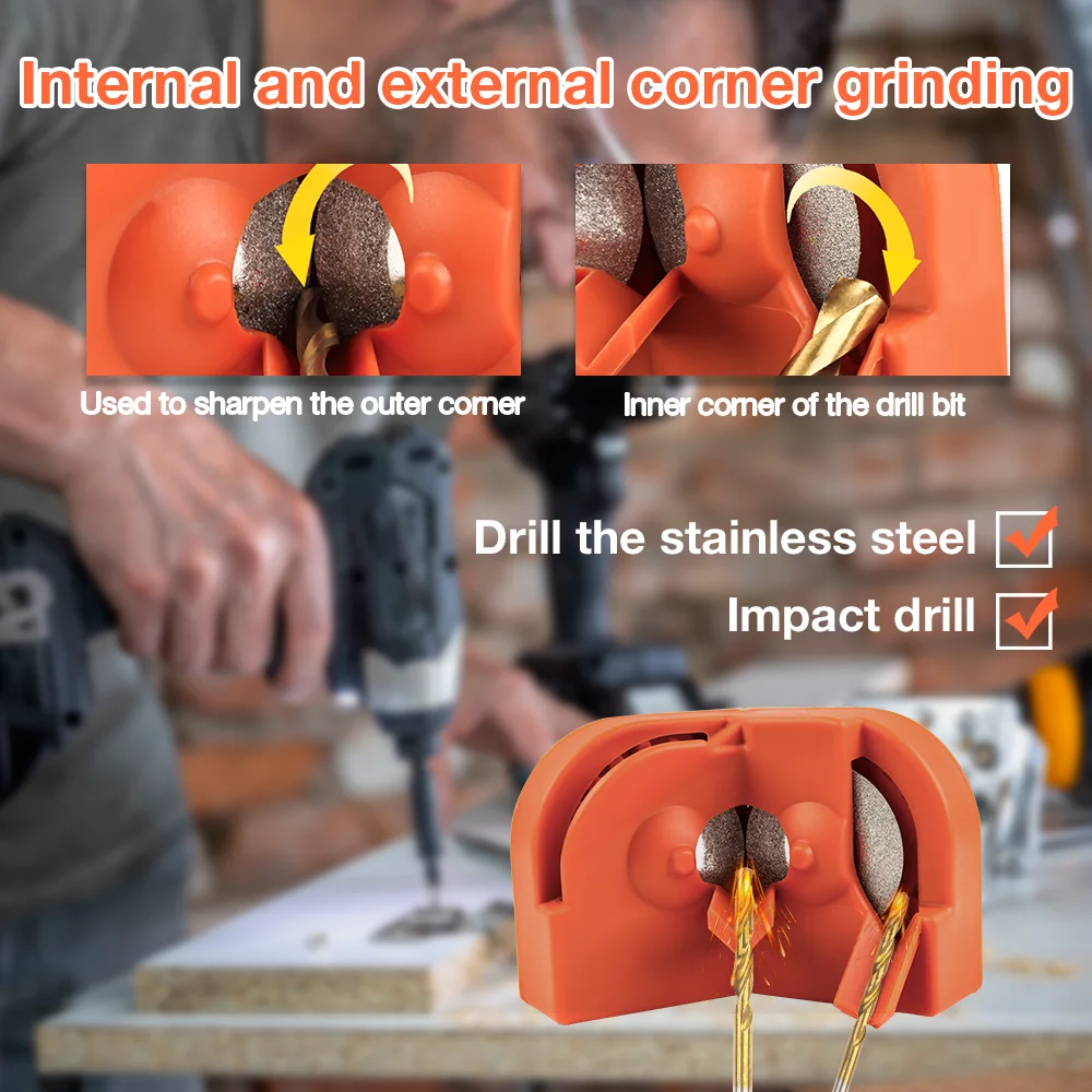 Multi-functional Twist Drill Grinder 2-16mm Diamond Cutters Sharpener Drill Bit Grinding Tools With 3pcs Drill Bit Positioners