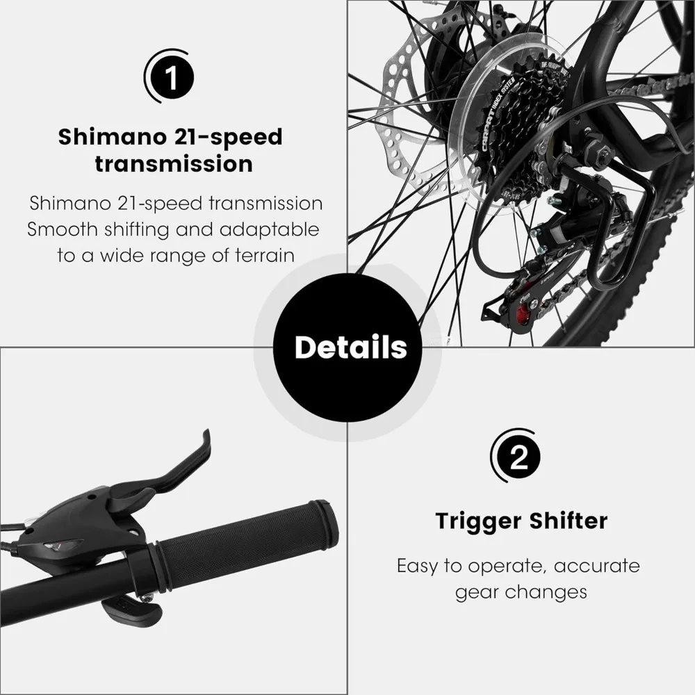 Mountain Bike, 24/26/27.5-inch, Dual Full Suspension, 21 Speed with Disc Brakes, Aluminum/steel Beach School Bike 4