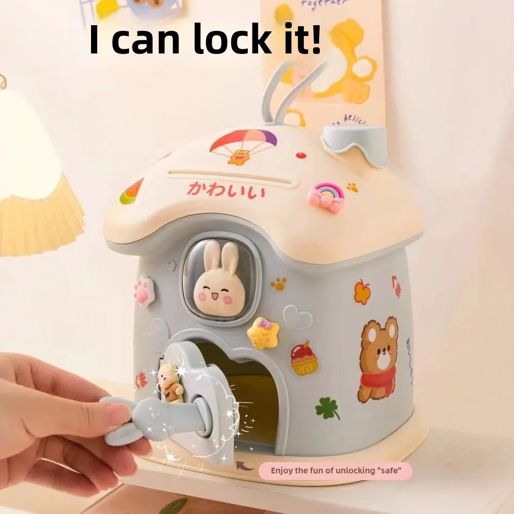 New Cute Mushroom House Small House Money Storage Canister Cartoon Financial Planning Toys For Students And Children Women'
