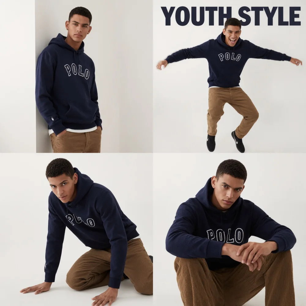 Men's Hoodie POLO Machine Embroidery Sweatshirt Casual College Style Cotton Hooded Pullover Autumn Winter Fashion Male Tops - 5
