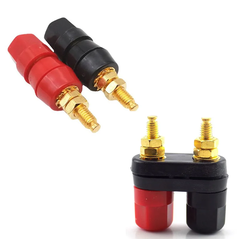 Banana Plugs 1/5pcs Banana plugs Jack Socket Couple Terminals DIY Connectors Red Black Amplifier Terminal Binding Post Speaker