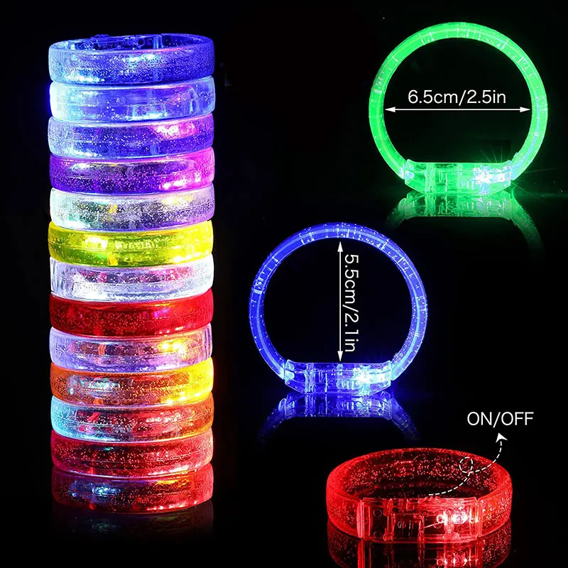 10/20/30/50 Pcs Led Glow Bracelets Wristbands Glow In The Dark Party  Supplies Neon Light Up Bracelet Toys Wedding Party Decor - AliExpress