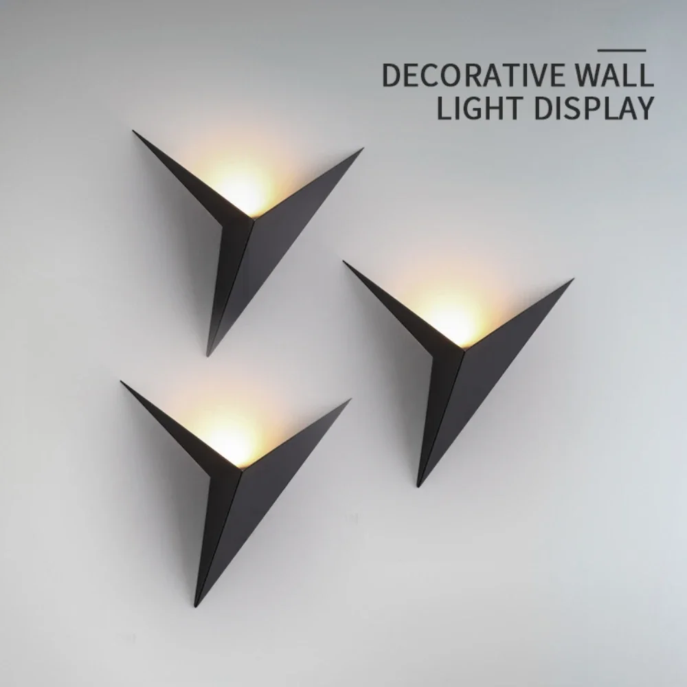 

3W AC85-265V Modern Minimalist Triangle Shape LED Nordic Style Indoor Wall Lamps Lights Simple Lighting Living Room