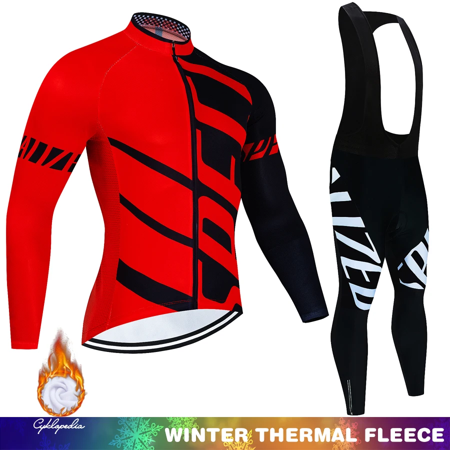 SPECIAUZED Winter Thermal Fleece Cycling Jersey Set Long Sleeve Bicycle Clothing MTB Bike Wear Maillot Ropa Ciclismo Cycling Set