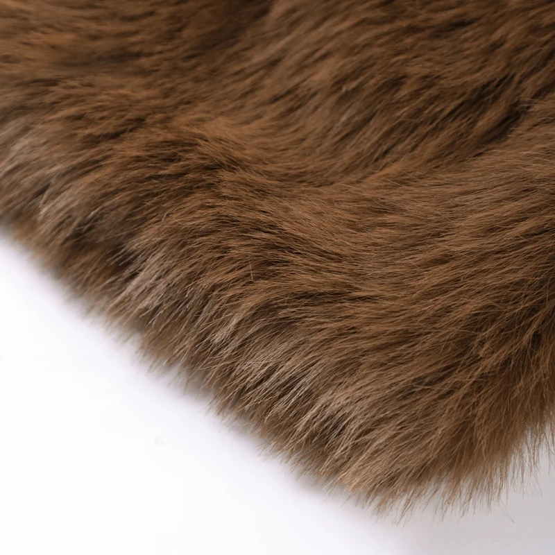 Luxury Brown Faux Fur Coats Women Fashion Full Sleeve Lapel Long Warm Jacket Winter Fluffy Thick High Street Outerwear New