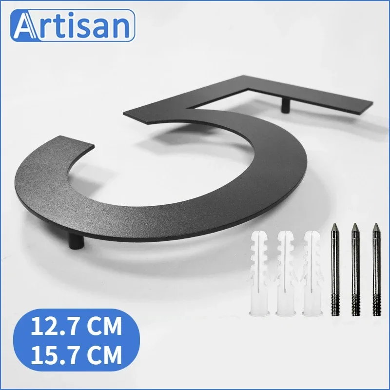 Outdoor House Numbers, 12-15 Cm House Number Outdoor Stainless Steel Digital #0-9 Door Alphabet Exterior House Numbers Metal Name Plate Address Plate
