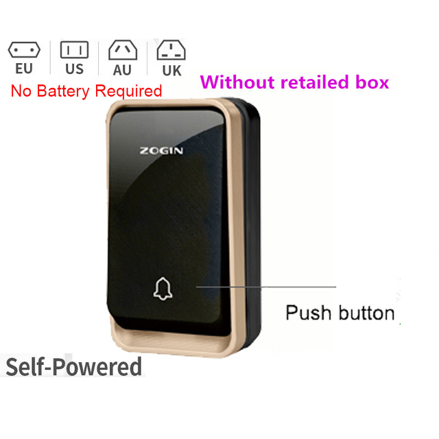 K19 Smart Wireless Doorbell Self Powered Waterproof Smart Home Doorbell With Ringtone 150M Remote Receiver Door Bell
