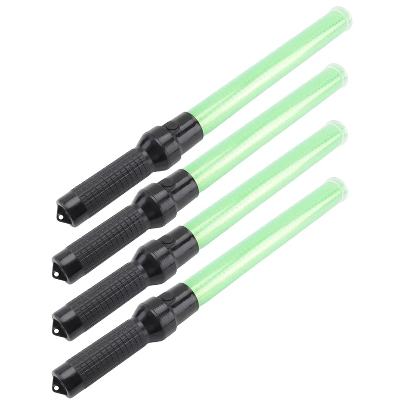 AT02-4Pack Traffic Wand 54Cm Led Traffic Control Wand Safety Light Wand With 2Flashing Modes Air Marshaling Signal Wand