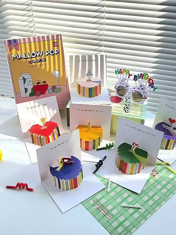 Biglietto Auguri 3D Pop Up Torta Compleanno - Con Busta Inclusa