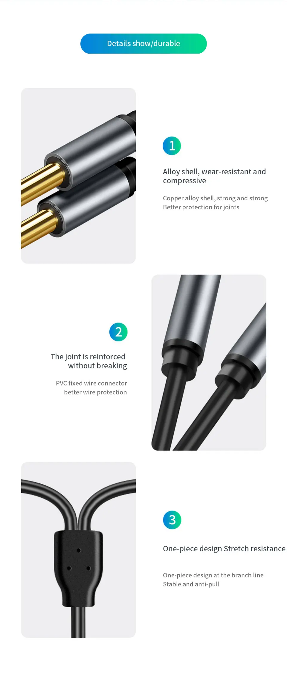 Jack 3.5mm to 6.35mm Adapter Audio Cable for Mixer Amplifier Speaker Gold Plated 6.5mm 3.5 Jack Male Splitter AUX Audio Cable