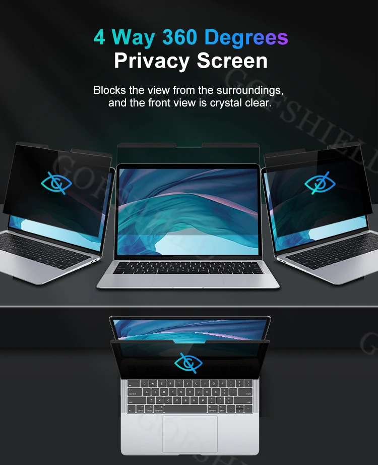 Ready Stock 4 Way Anti Spy Screen Film Anti Blue Light Privacy Guard Glare Privacy Protector For Surface Laptop 5 15''