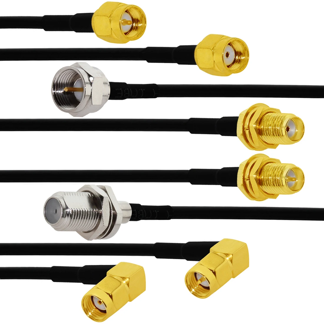 RF Connector Adapter 1pc SMA RF/RP Male/Female to F Plug Jack Pigtail Cable RG174 20cm/30cm/50cm SMA to F RF Coax Adapter