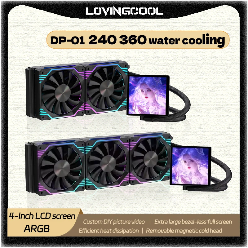 LOVINGCOOLDP-01360/240all-in-onewatercoolerCPUradiatorscreendiy4.0-inchsuperlargeframelessmagneticfullscreen-AliExpress7