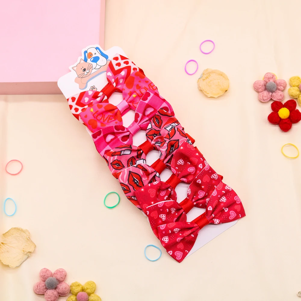 Valentines Day Dog Accessories Valentines Day Dog Bow Ties 8pcs/set