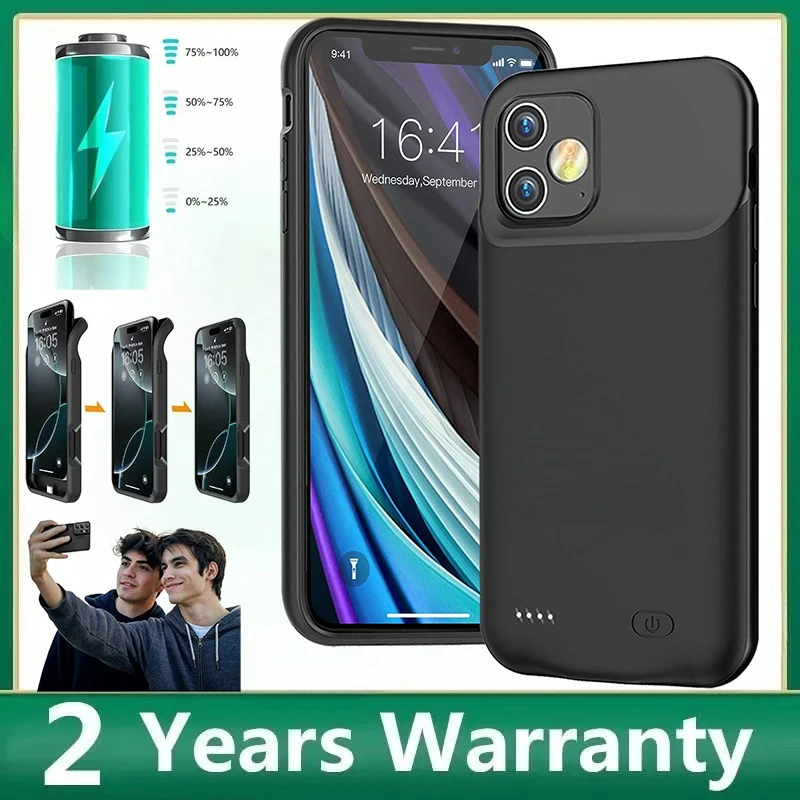 소프트 실리콘 고무 10000mAh 파워 케이스 아이폰 12 13 Pro Max 배터리 충전기 보조배터리 13Pro Max 13 Mini 호환