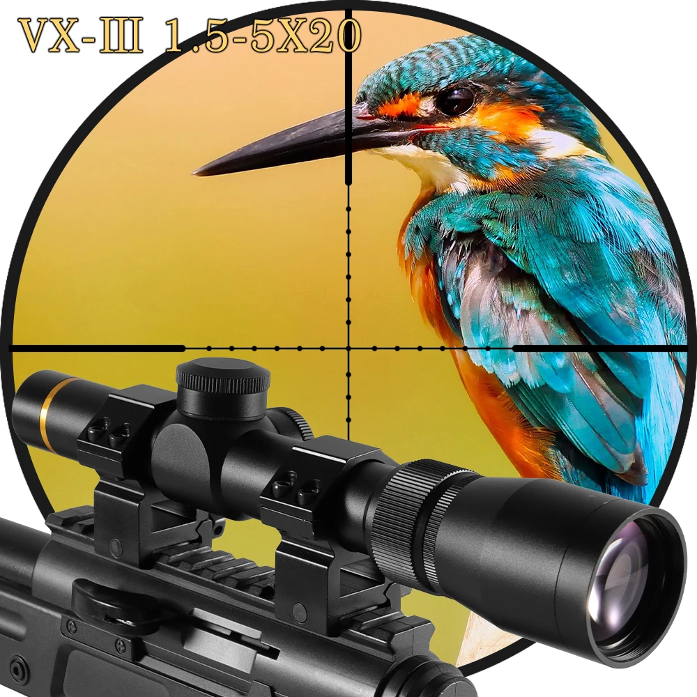Tactical Optics VX-3i 1.5-5X20 mm Duplex Mil-dot Reticle Rifle Scope Hunting Sight HD Aseismatic Single Barrel Riflescopes rifle scope