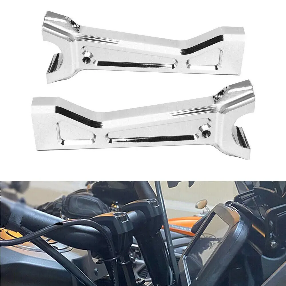 

Motorcycle Pair Chrome CNC Tall Risers Handlebar Riser Clamp Bar Mount For 2021-2022 Harley Pan America 1250 RA1250