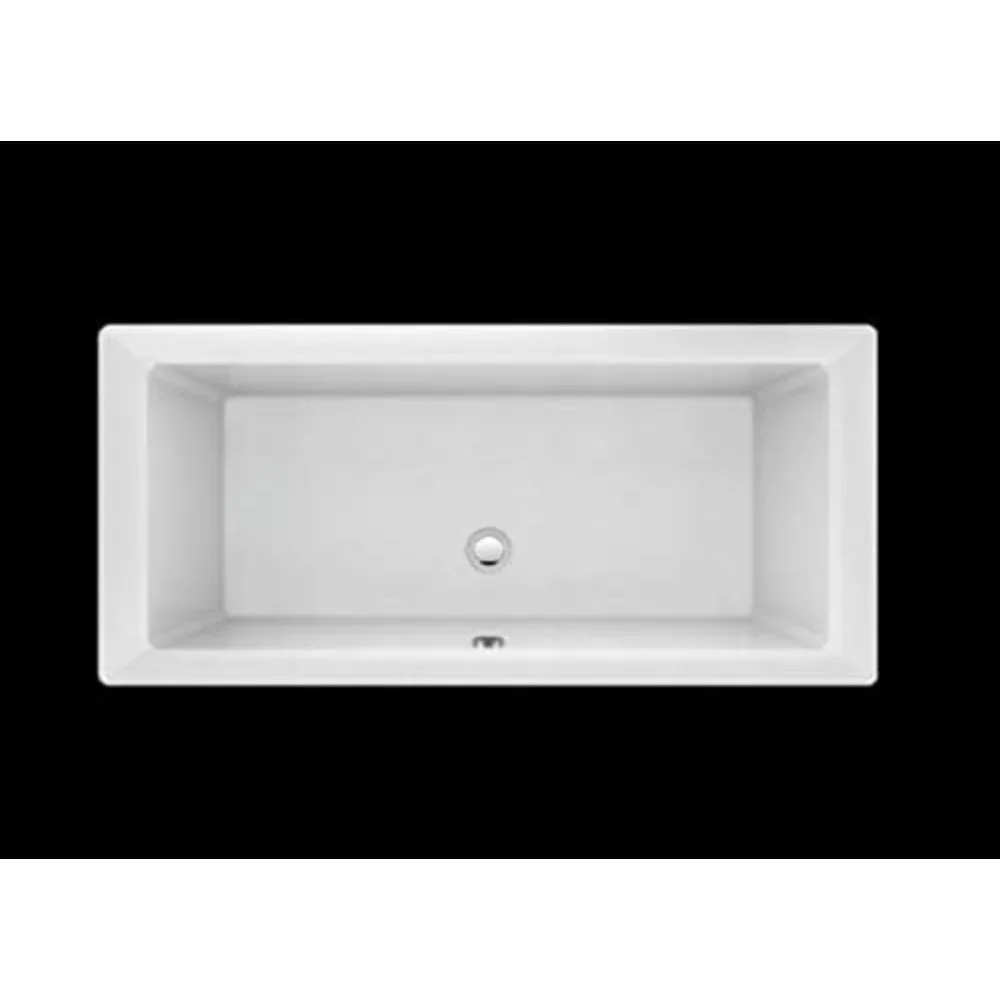 71" - Modern White Freestanding Soaking Bathtub With Chrome Drain - White Rectangle Spacious Acrylic Fiberglass Bath Tub - Deep 3
