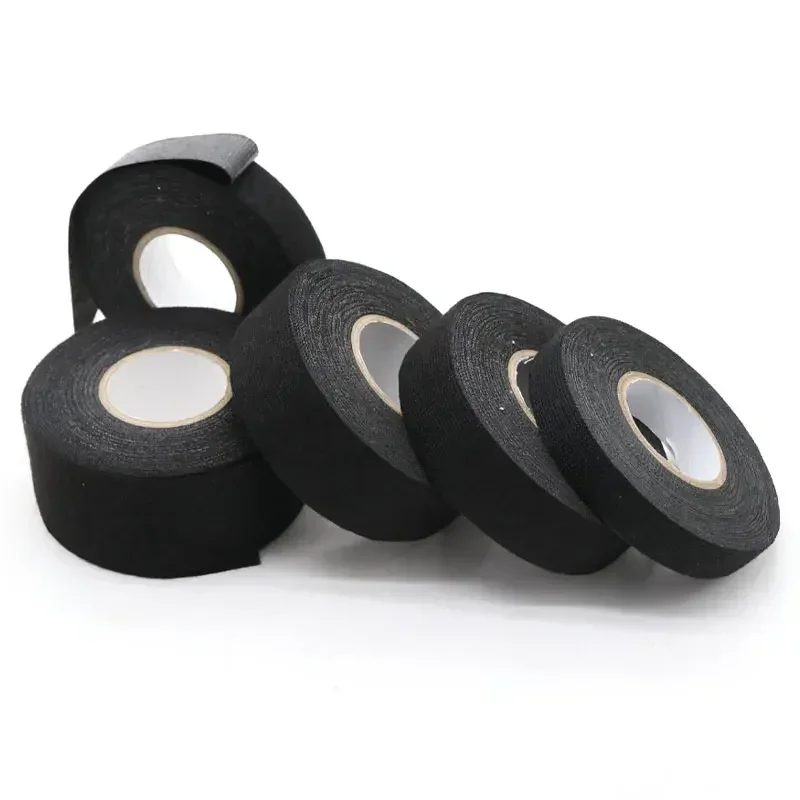 Heat-resistant Adhesive Cloth Fabric Tape 9~50mm For Automotive Cable Tape Harness Wiring Loom Protection Electrical Heat Tapes
