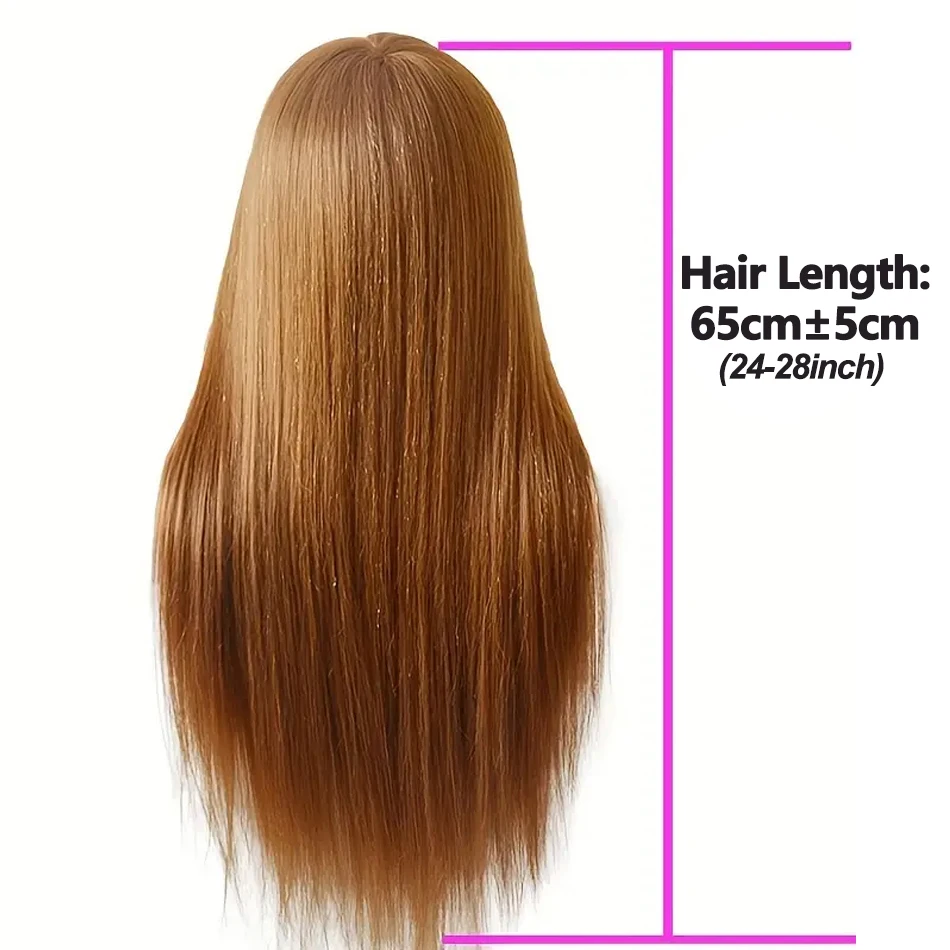 Long Synthetic Fiber Hair Mannequin Head With Free Clamp Stand Hairdresser Training Manikin Cosmetology Doll Head For DIY Braid Best Sellers In Hair Extensions & Wigs