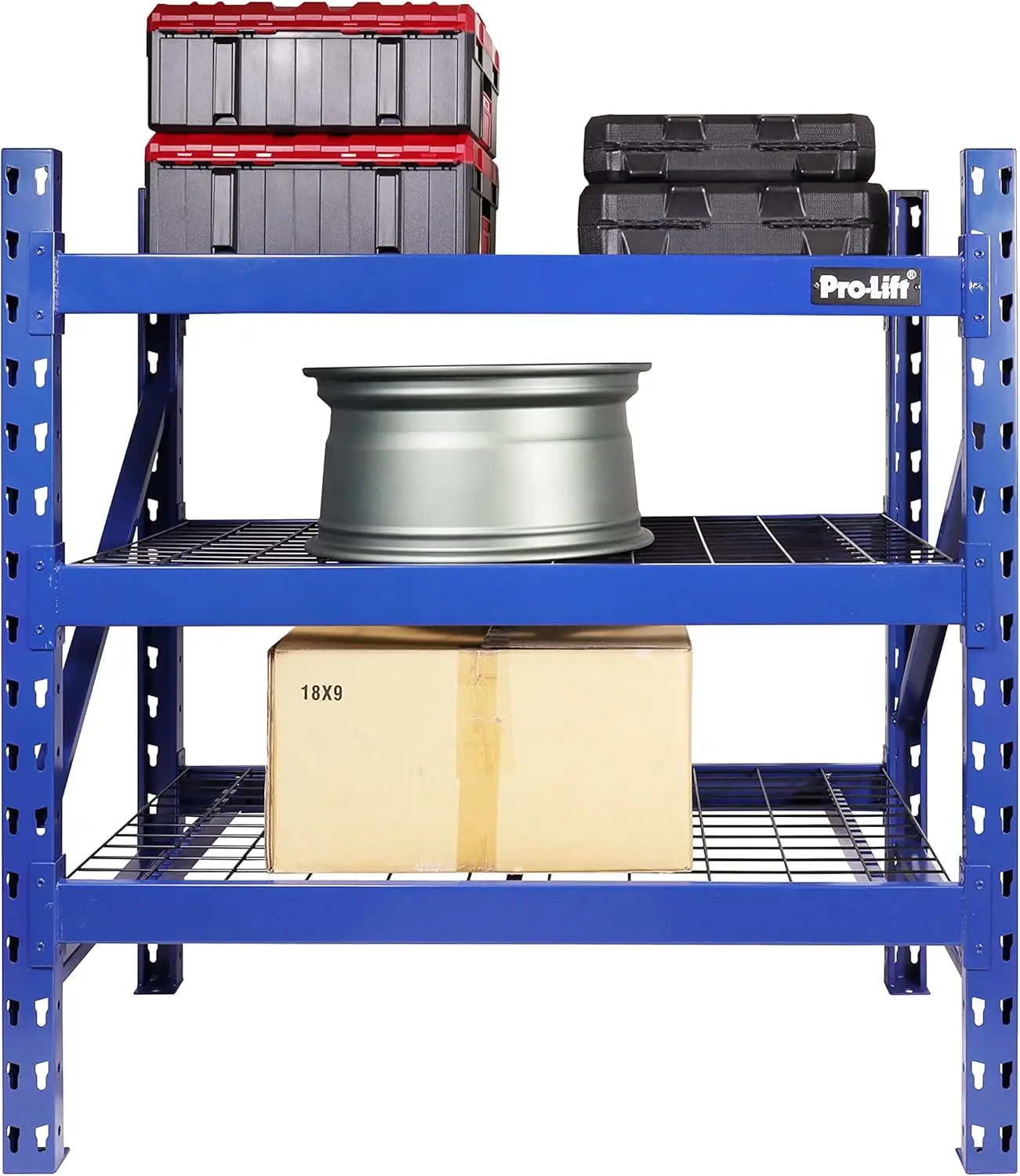 Garage Storage Shelves - Heavy Duty 3-Tier Adjustable Metal Wire Shelving 48" H X 48" W X 24" D 3