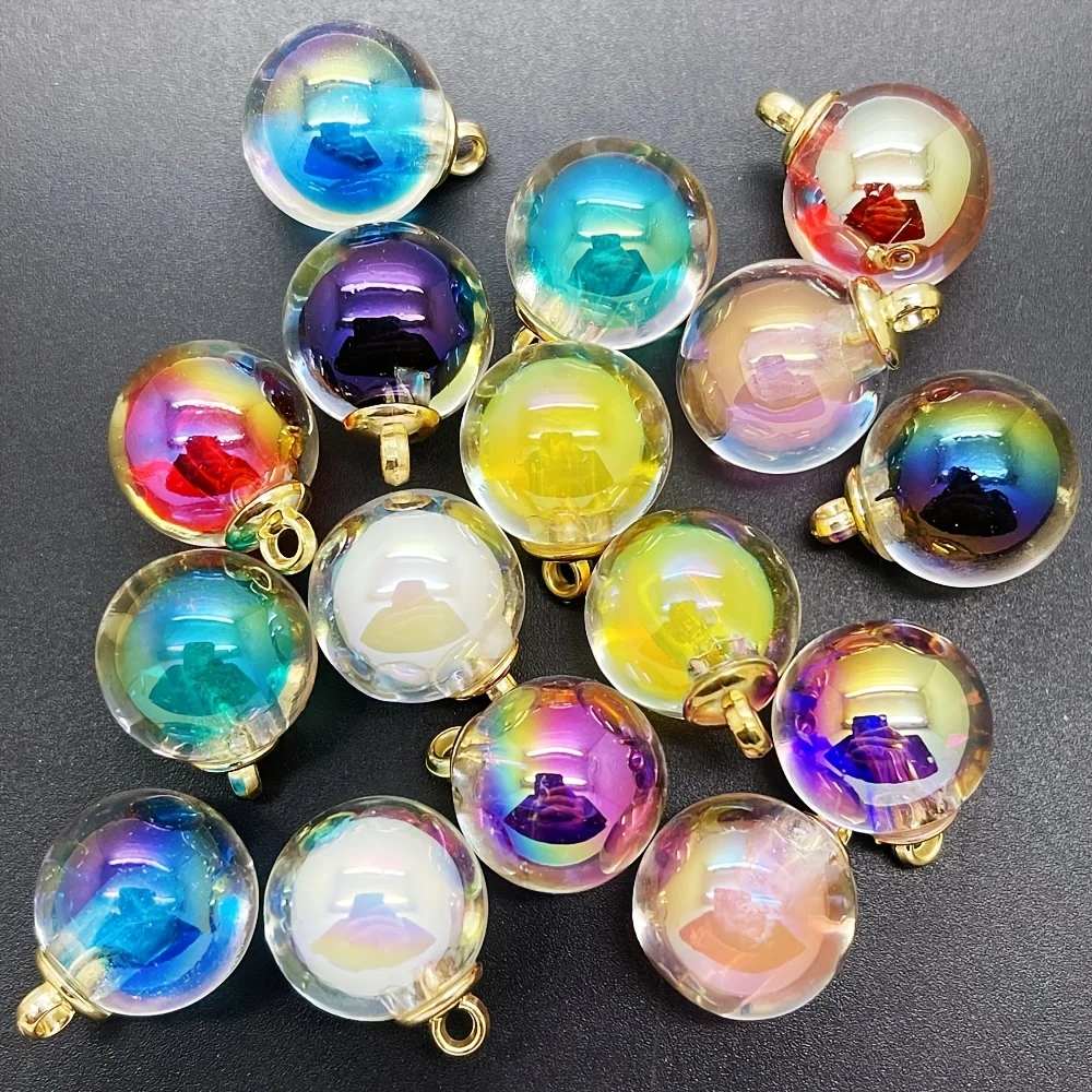 

NEW DIY 8PCS 16MM Mini Glass Bottles with Beads Pendant Ornaments Jewelry Making