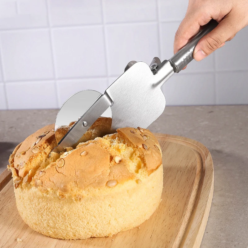 Stainless Steel Wheel Pizza Cutting Knife Multifunctional Pizza Dough Cutter with Shovel Clamp Pastry Wheel Knife Kitchen Gadget