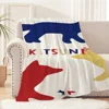 Fashion M-MaisonS K-KitsuneS Blanket Soft Plush Nap Sofa rug for Living Room Warm Office Bedroom Birthday Home Travel Kid Gifts 6