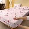 1 Cartoon Cute Fruit Cherry Bee printed matte Fitted Sheet, bedroom printed bed cover, bedding (excluding pillowcases) 2