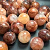100g Red Fire QUARTZ Hematoid Crystal Polished sphere Ball Healing 3