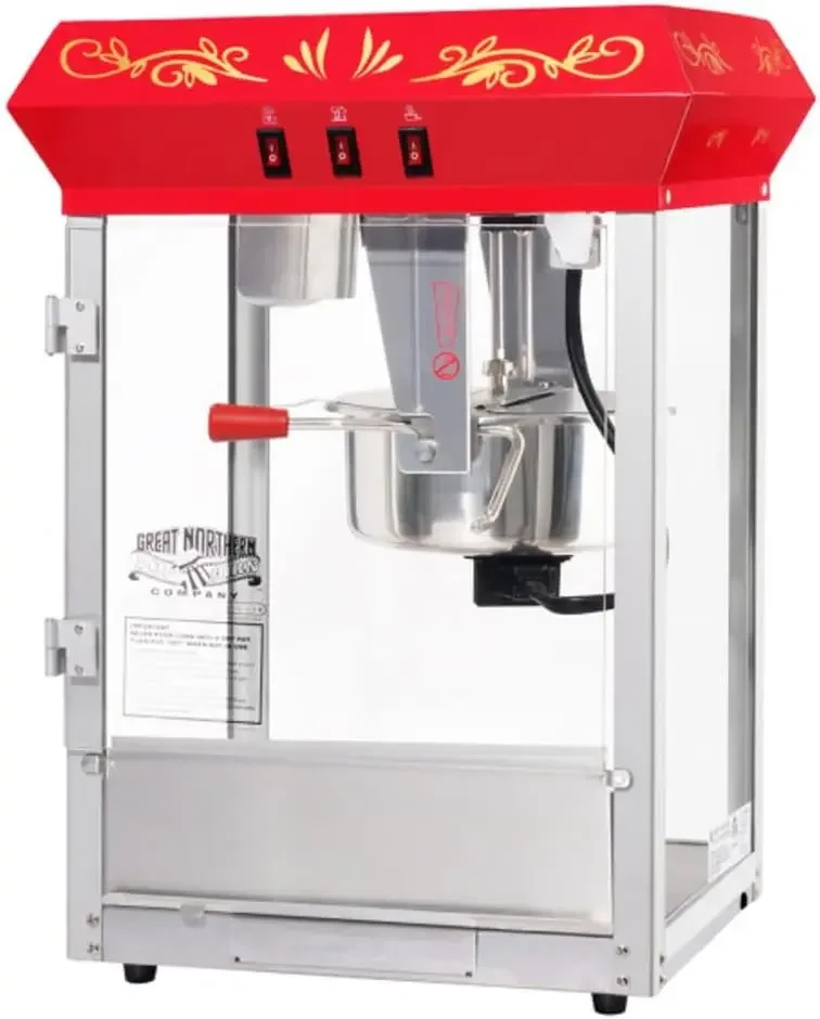 Northern Popcorn Company 83-DT5634 8oz Popper with Stainless-Steel Kettle, Reject Kernel Tray, Warming Light and Accessories, 8 5