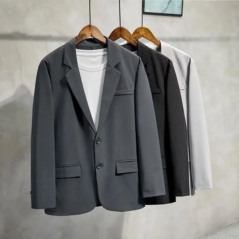 Men's Autumn New Medium-length Jacket Korean Style Business Commuting Slimming Double-buttoned Western-style Suit