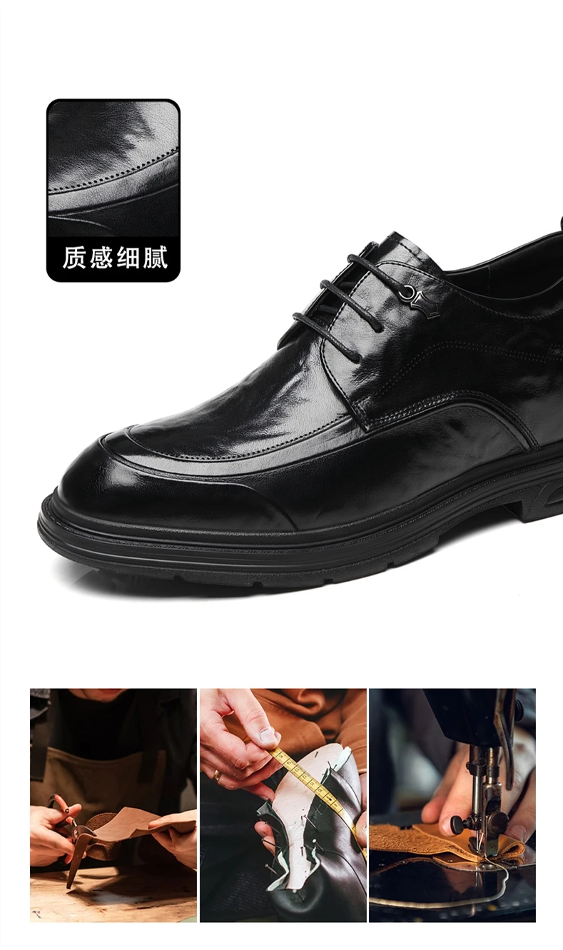 Neue Mann 6/8CM Plattform Kuh Leder Höhe Erhöhen Männer Schuhe Büro Business Hochzeit Kleid Aufzug Schuhe mann Lift Anzug Schuhe – Detail 11