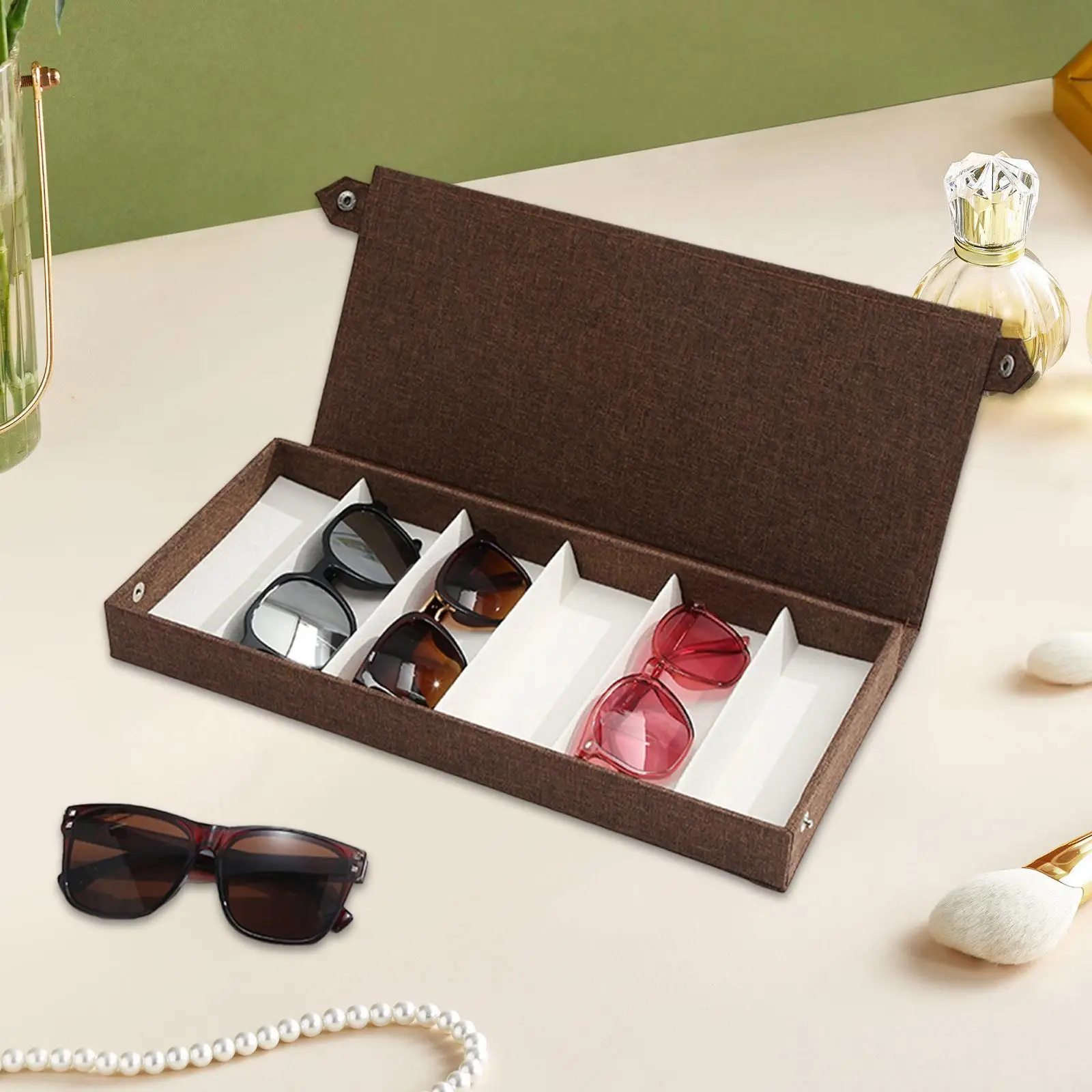 Glasses Display Box Eyeglasses Organizer Portable Glasses Storage Box Showcase