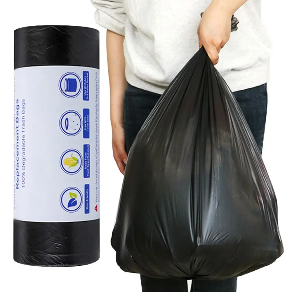 

30Bags/Roll Disposable Garbage Bag Small Medium Large Trash Can Bin Plastic Bags Points Off Black Rubbish Bag Bathroom Kitchen