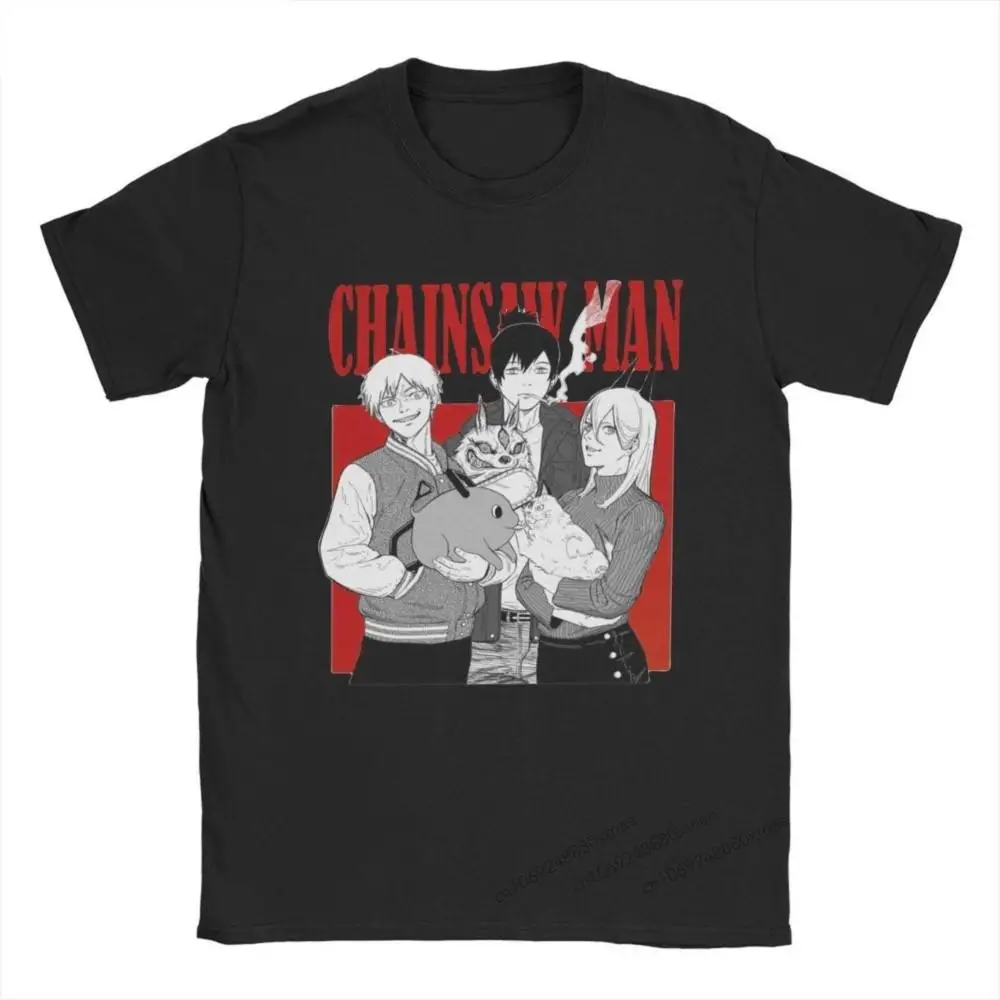 

Men's T-Shirt Chainsaw Man Denji Aki Power Anime Awesome 100% Cotton Tee Shirt Short Sleeve T Shirt Crew Neck Tops Printing