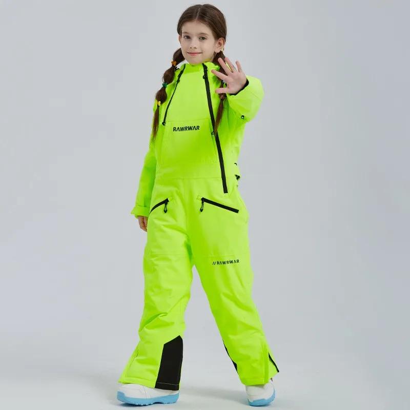 스키복 주니어 Ski Suit Cotton Coat Jacket Children Boys and Girls Warm Thick Windproof Waterproof and Hard-Wearing Veneer Double Board