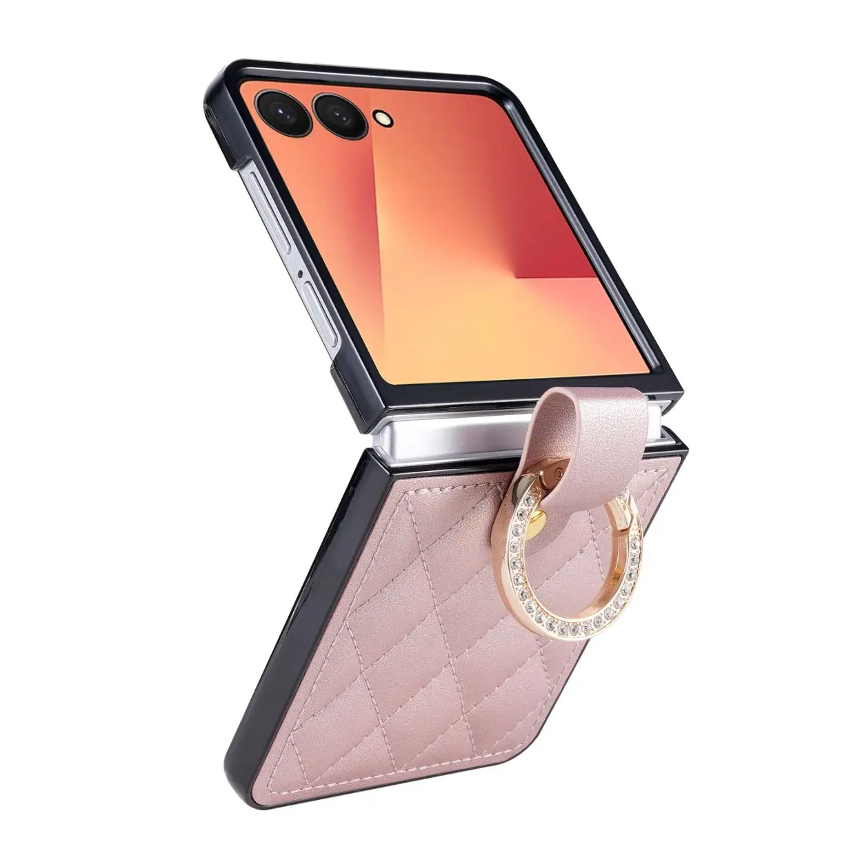 Premium PU Leather Ring Holder Phone Case - Shockproof Protection Cover