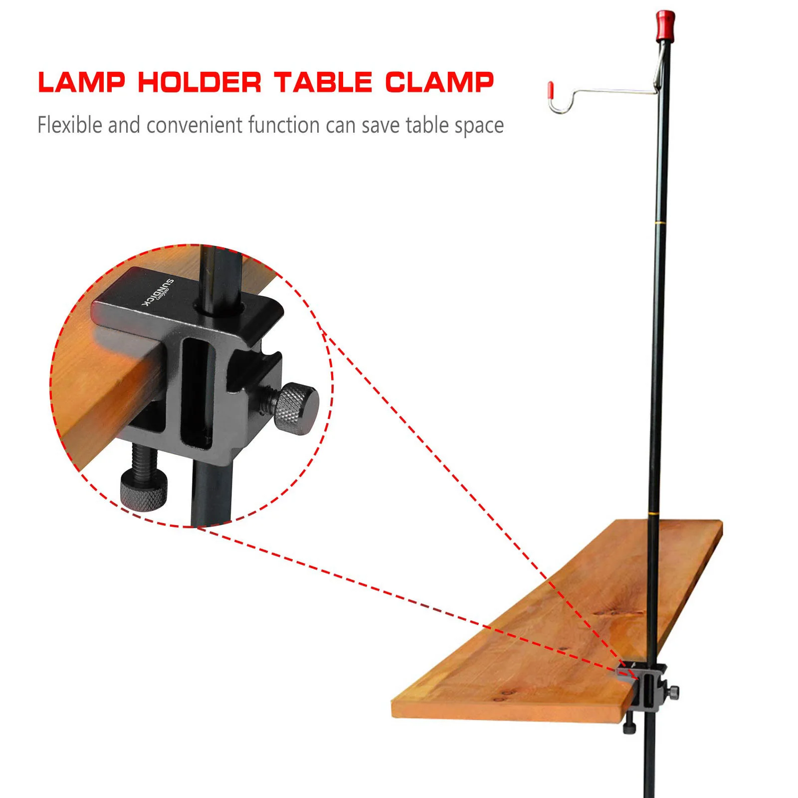 Universal C-clamp Holder Desk Light Clamp 360 Degree Rotation Suitable for Diameter 10-12mm Support Clamp for Desktop Table Lamp