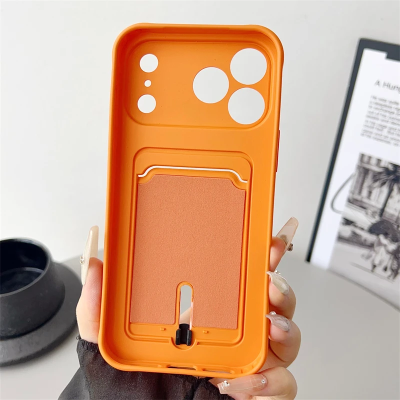 Candy Color Card Slot Holder Wallet Soft Case für iPhone 17 Air 16 15 14 Plus 13 12 11 17 Pro Max stoßfeste Silikon-Rückseite – Detail 7