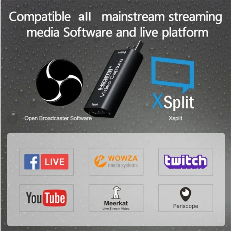 4K USB Video Capture Card with HDMI for Game Streaming and Recording