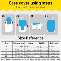 Luggage Cover Stretch Fabric Suitcase Protector Baggage Dust Cover Suitable 18-32 Inch SuitcaseTravel Organizer letter Series 2