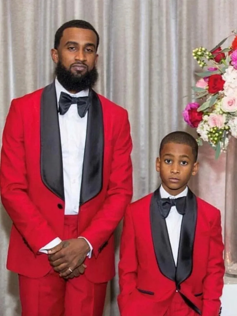 

Customize Red Wedding Tuxedos Mens Suit Two Pieces Formal Business MensJacket Blazer ( Jacket+Pants+Tie) D281