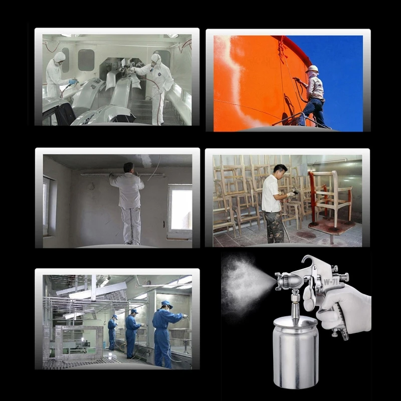 Pneumatic Tool Spray Gun with Cup 1.5 mm Nozzle Wall Painting W-71 Spray Gun Set Automotive Paint