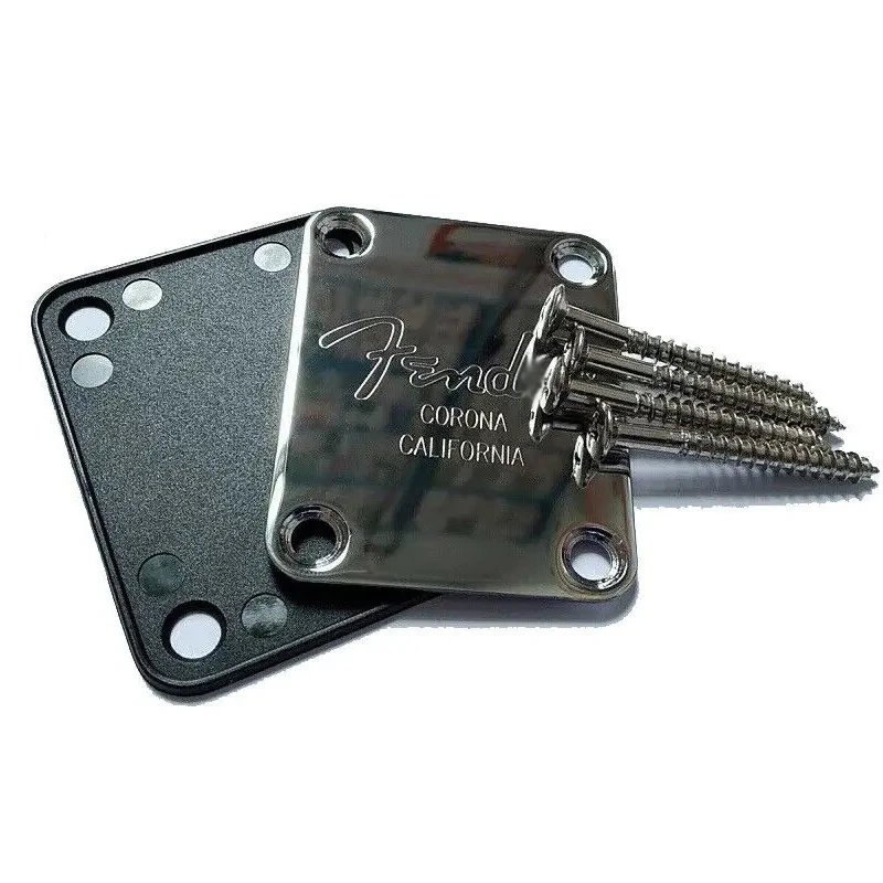 1 Set for Fender Electric Guitar Neck Plate 4 Holes with 4 x Screws Fit for Strat Tele Electric Guitars Replacement
