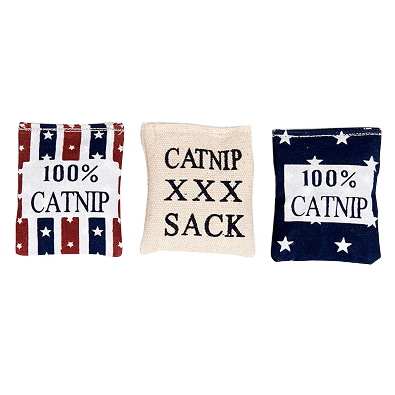 

3pcs 7x6cm Catnip Sack Grab Cat Nip Toys for Cat Playing (Random Style)