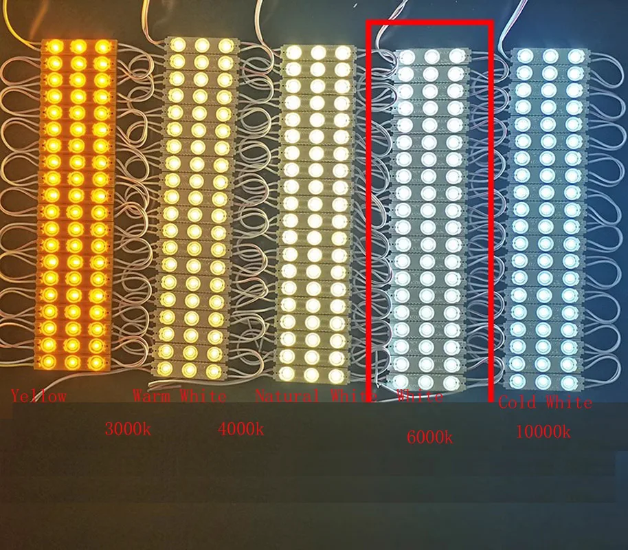 20pcs LED Module 3000k Nature White 4000k 4500k 6500k 11000k 12v 3 leds 1.5w Module Car Truck Advertising Sign IP65