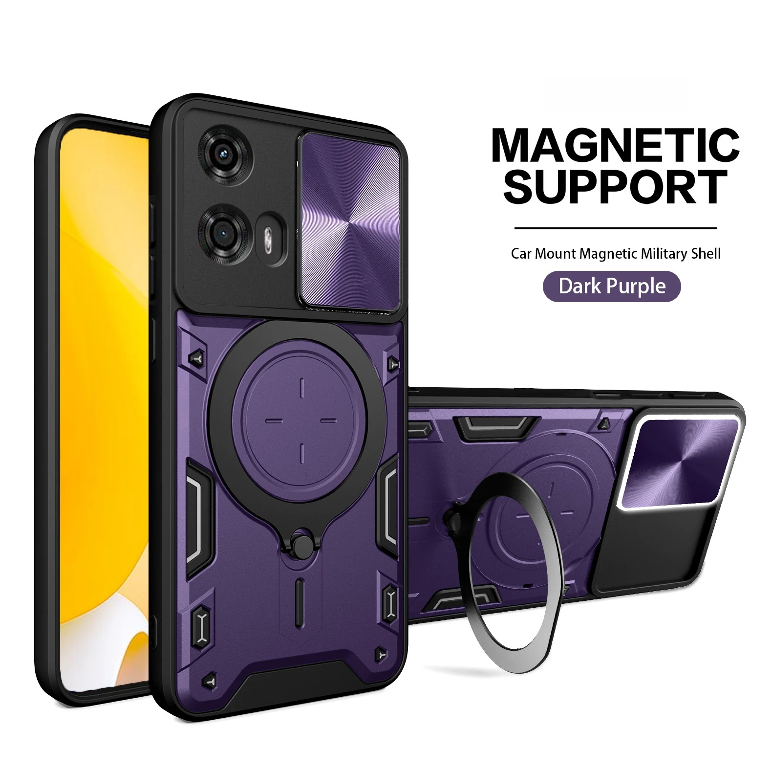 Enhanced Armor Slide Magnetic Bracket Phone Case